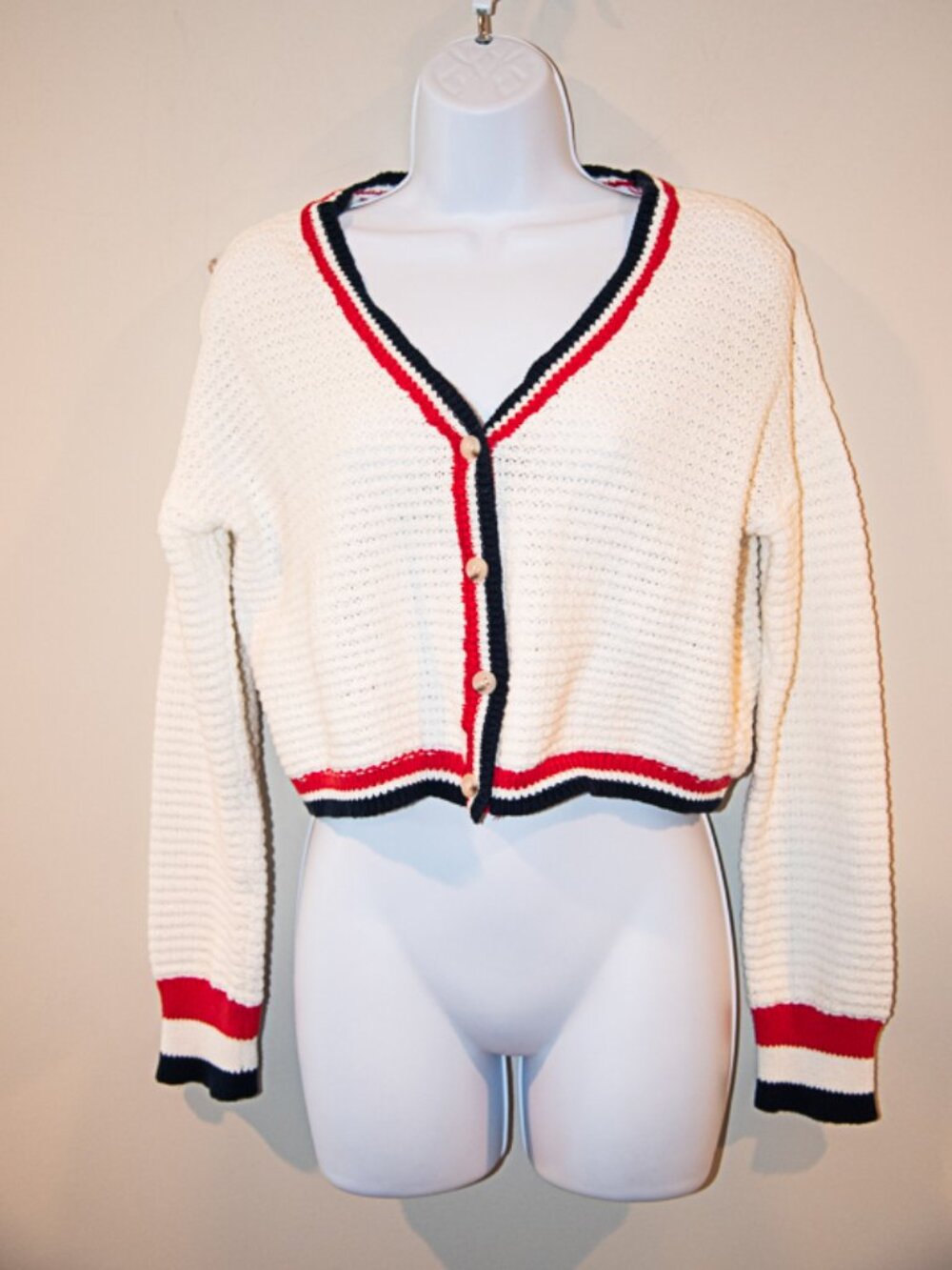 Blue Rain by Francesca's Crop Cardigan Size Small